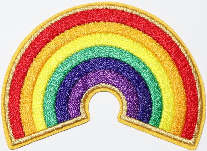 Patch Sticker zum aufb&uuml;geln Regenbogen rund | 8 x 5.5 cm - Bild 1