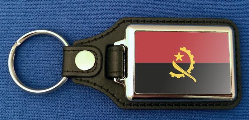 Angola Schl&uuml;sselanh&auml;nger aus Metall und Kunstleder | ca. 95 X 37 mm - Bild 1