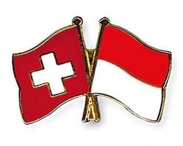 Freundschaftspin Schweiz-Indonesien | Gr&ouml;sse ca. 22mm - Bild 1