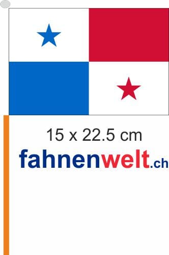 Panama Fahne / Flagge am Stab Pack &agrave; 4 St&uuml;ck | 15 x 22.5 cm - Bild 1