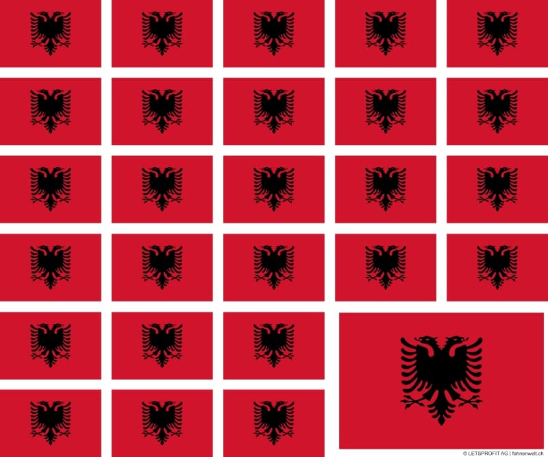 Aufkleber Albanien auf Bogen | 12.5 x 10.5 cm - Bild 1
