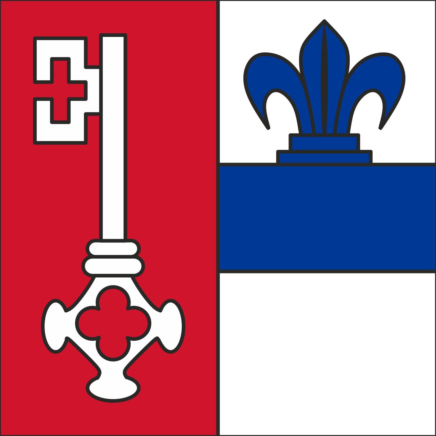 Fahne Gemeinde 4224 Nenzlingen (BL) Alternative Darstellung | 30 x 30 cm und Gr&ouml;sser - Bild 1
