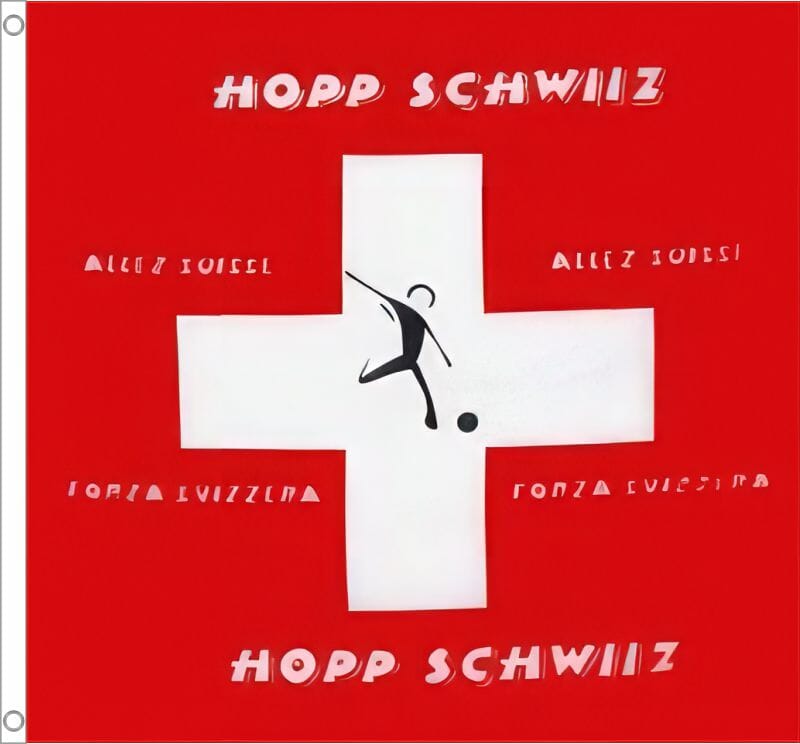 6001829, Hopp Schwiiz Fan-Fahne | 120x120 cm