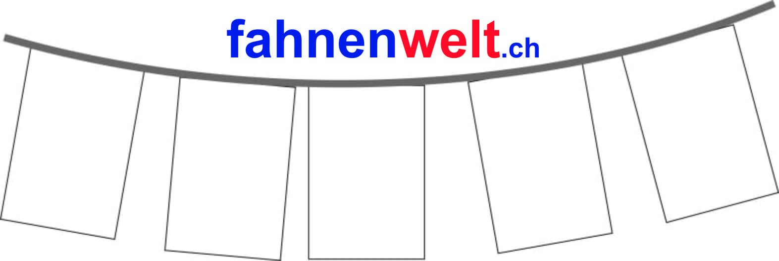 Fahnenkette Weiss unbedruckt aus Stoff | 30 Fahnen 15 x 22.5 cm 9 m lang - Bild 1