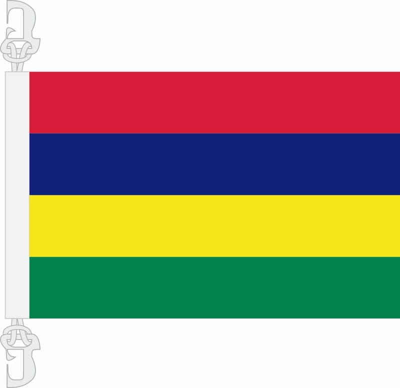 Mauritius Hissfahne aus Stoff gedruckt | 30 x 45 cm - Bild 1