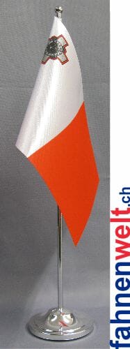 Malta Tisch-Fahne DeLuxe ohne St&auml;nder | 15.5 x 24 cm - Bild 1