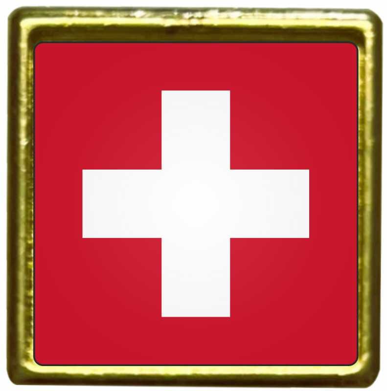 Pin Schweiz quadratisch mit Verschluss | 18x18 mm - Bild 1