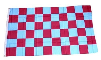 Fan-Fahne im Karo Design hellblau / rot | 90 x 150 cm - Bild 1