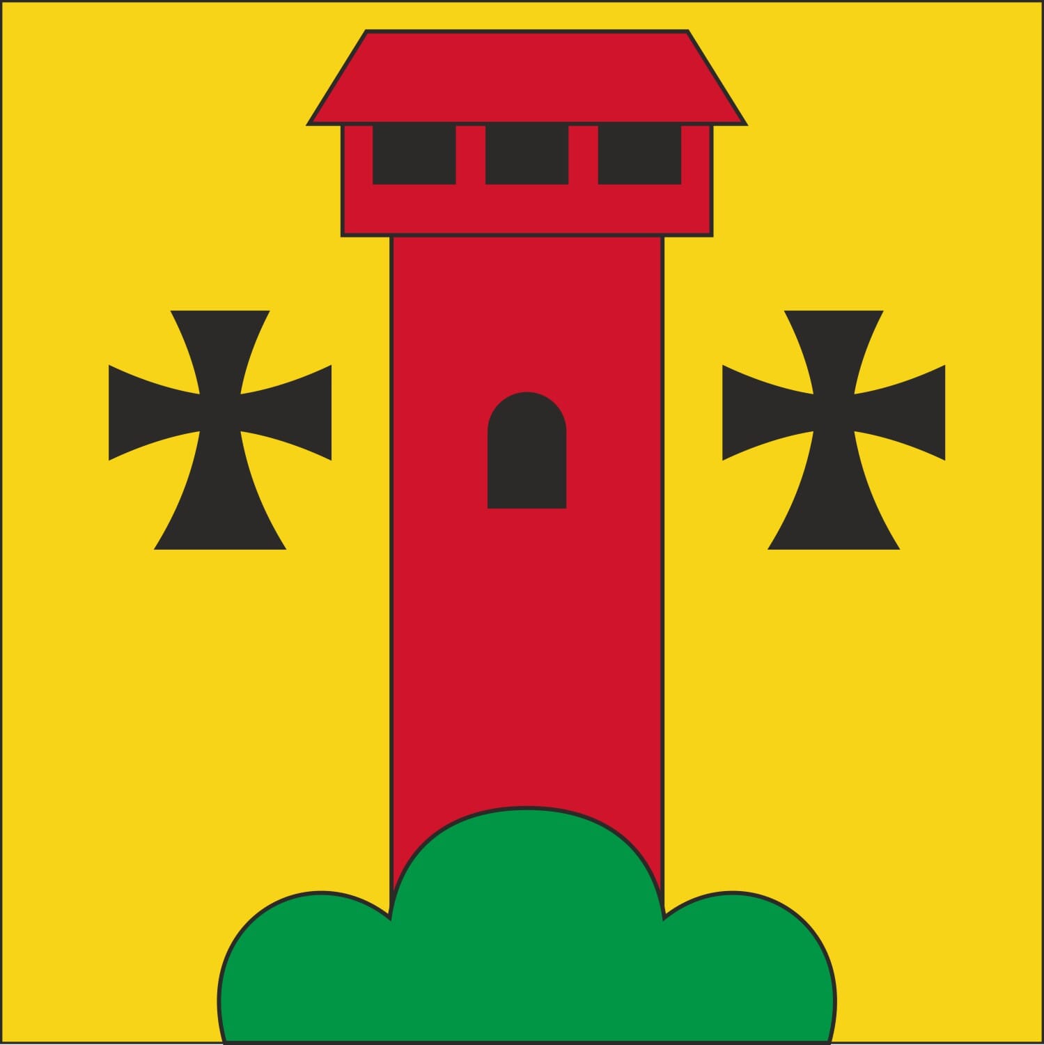Fahne Gemeinde 6182,6196 Escholzmatt-Marbach (LU) Wappen Escholzmatt | 30 x 30 cm und Gr&ouml;sser - Bild 1