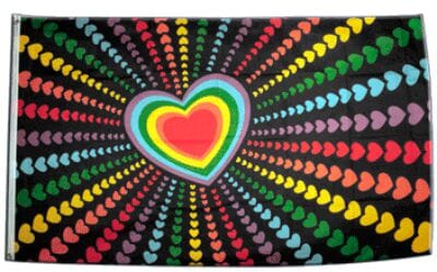 Regenbogen Love Fahne gedruckt | 90 x 150 cm - Bild 1