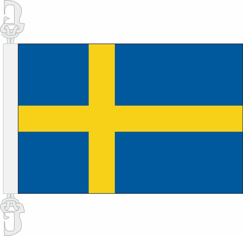 Schweden Hissfahne gedruckt im Querformat | 30 x 45 cm - Bild 1