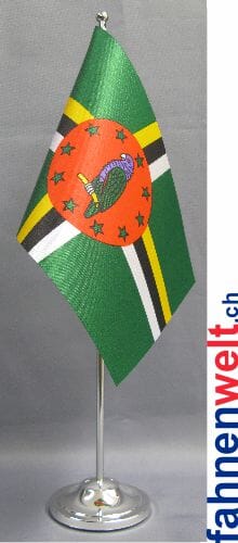 Dominica Tisch-Fahne DeLuxe ohne St&auml;nder | 15.5 x 24 cm - Bild 1