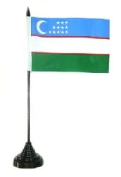Usbekistan Tisch-Fahne mit Fuss | 10 x 15 cm - Bild 1