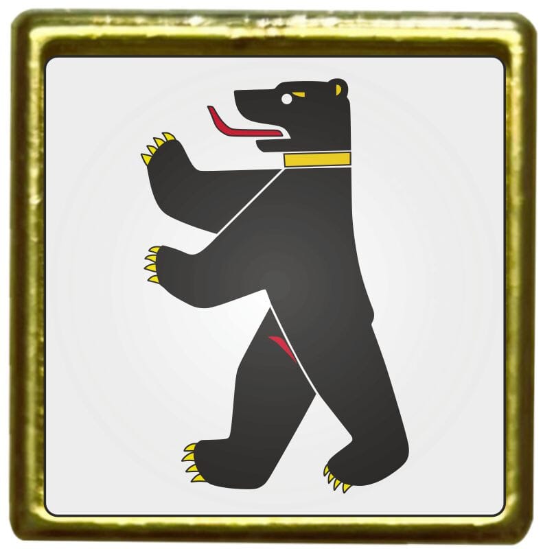 Pin 9000 St. Gallen quadratisch 18 &times; 18 mm mit goldfarbenem Rand - Bild 1