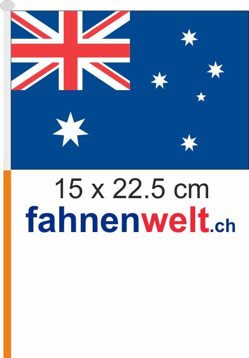 Australien Fahne / Flagge am Stab Pack &agrave; 4 St&uuml;ck | 15 x 22.5 cm - Bild 1