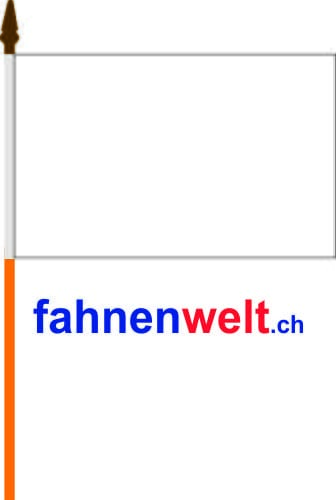 Weisse Fahne am Stab Pack &agrave; 4 St&uuml;ck gedruckt | 15.5 x 23 cm - Bild 1