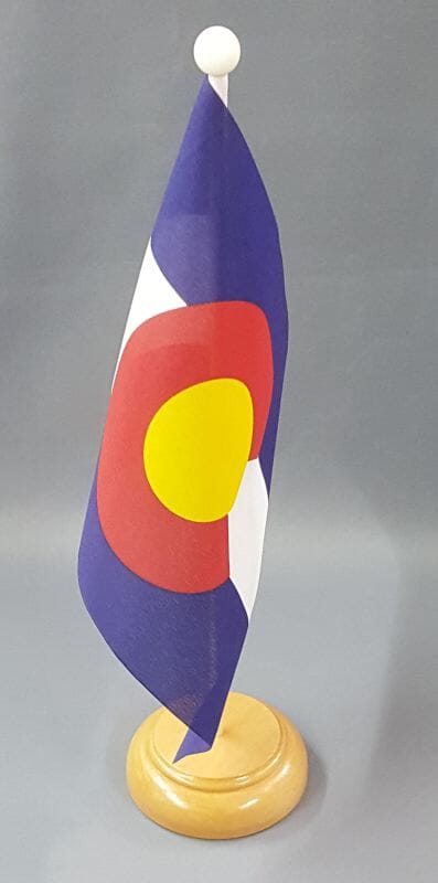 Colorado Tisch-Fahne aus Stoff mit Holzsockel | 22.5 x 15 cm - Bild 1