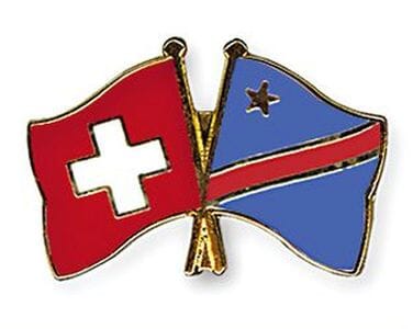 Freundschaftspin Schweiz-Kongo Demokratische Republik | Gr&ouml;sse ca. 22mm - Bild 1