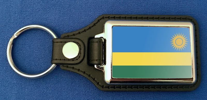 Ruanda Schl&uuml;sselanh&auml;nger aus Metall und Kunstleder | ca. 95 X 37 mm - Bild 1