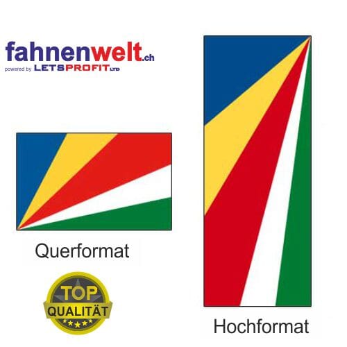 Seychellen Fahne aus Multi-Flag im Hoch- und Querformat | diverse Gr&ouml;ssen - Bild 1