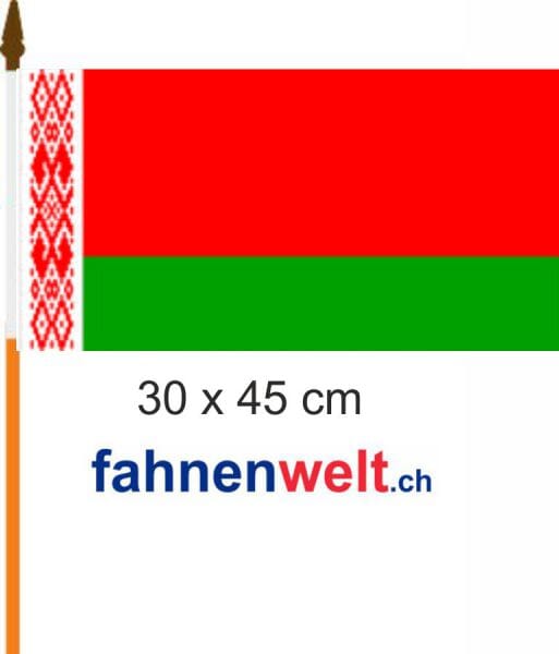 Belarus / Weissrussland Fahne am Stab gedruckt | 30 x 45 cm - Bild 1