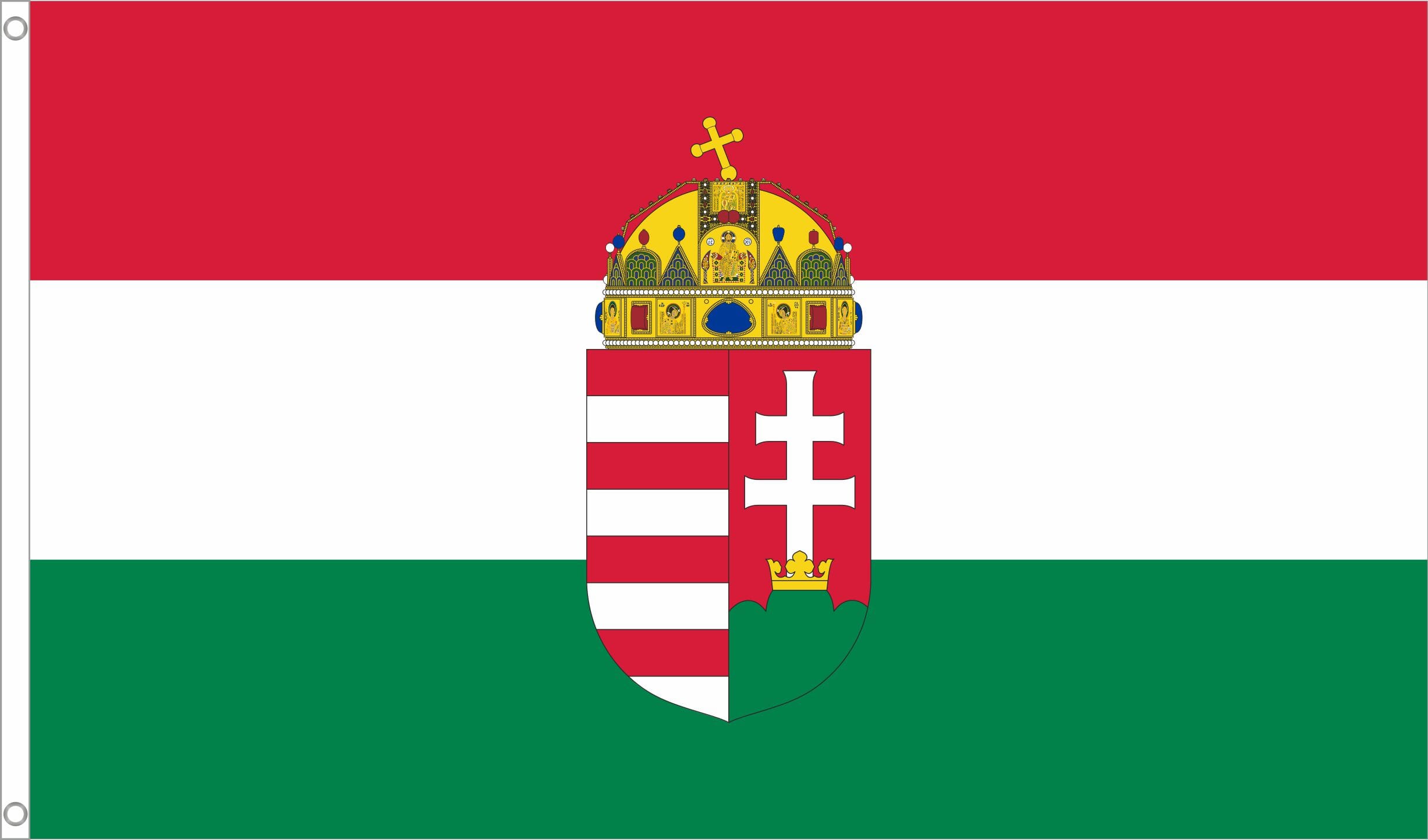 L&auml;nderfahne Ungarn mit Wappen Multi-Flag | Gr&ouml;sse ca. 90 x 150 cm - Bild 1
