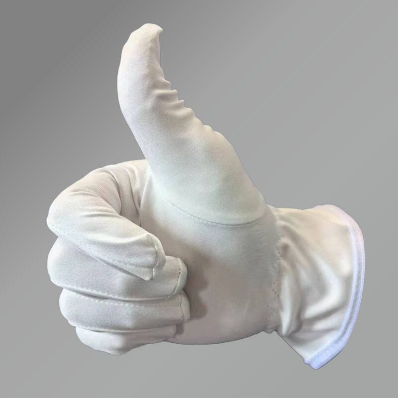 Weisse Mikrofaser-Handschuhe &ndash; Gr&ouml;sse S&ndash;XL, atmungsaktiv - Bild 2