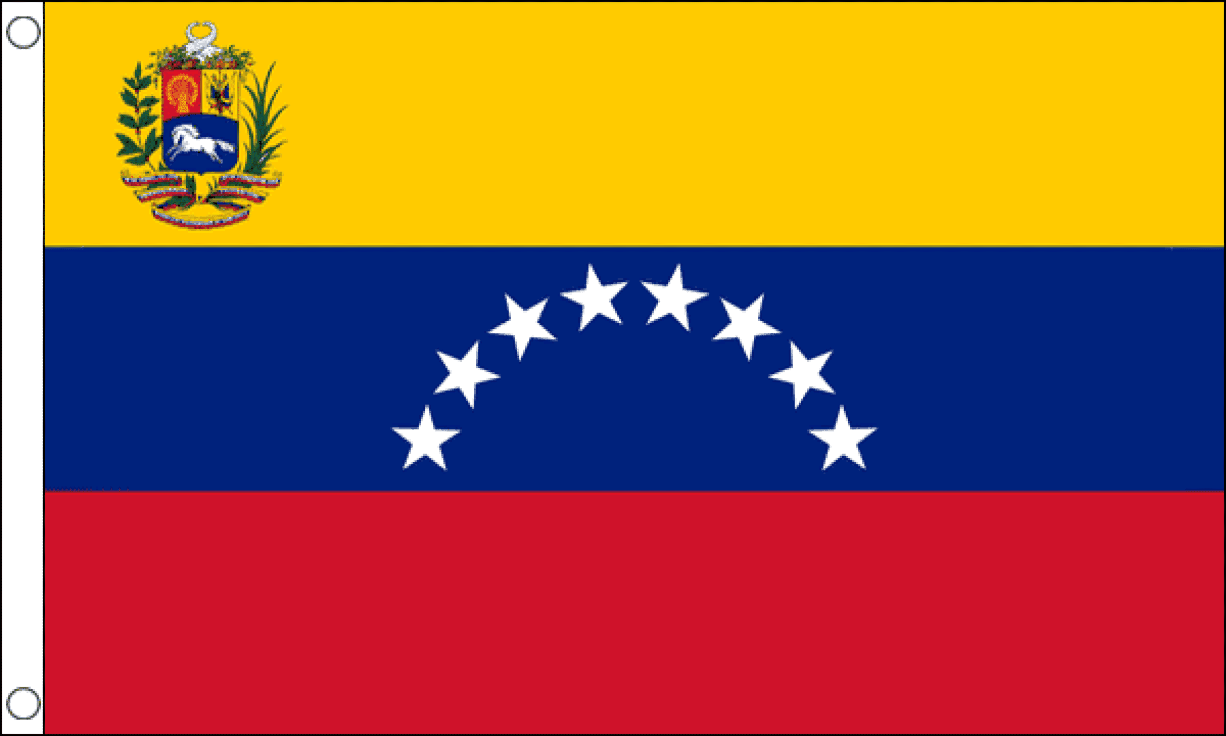Venezuela MIT Wappen Fahne aus Stoff | 60 x 90 cm - Bild 1