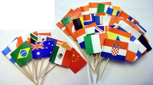 37 Internationale Mini-Fahnen mit diversen L&auml;ndern | 30 x 40 mm - Bild 1