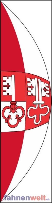 Bogenfahne / Halbrundfahne Kanton Unterwalden inkl. Karabiner - Bild 1