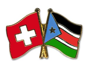 Freundschaftspin Schweiz-S&uuml;dsudan | Gr&ouml;sse ca. 22mm - Bild 1