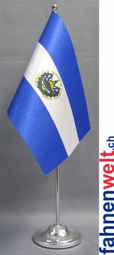 El Salvador Tisch-Fahne DeLuxe ohne St&auml;nder | 15.5 x 24 cm - Bild 1