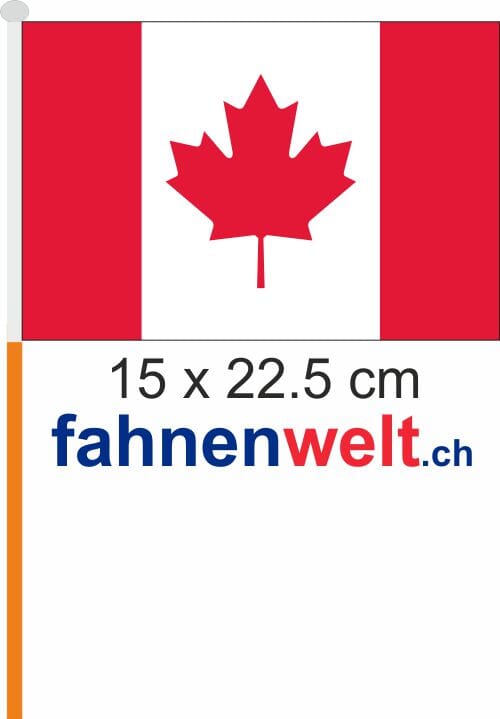 Kanada Fahne / Flagge am Stab Pack &agrave; 4 St&uuml;ck | 15 x 22.5 cm - Bild 1