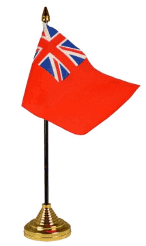 Britische Handelsflagge | Red Ensign Tisch-Fahne mit Fuss | 10 x 15 cm - Bild 1