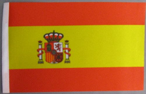 Spanien mit Wappen Tisch-Fahne DeLuxe ohne St&auml;nder | 15.5 x 24 cm - Bild 2