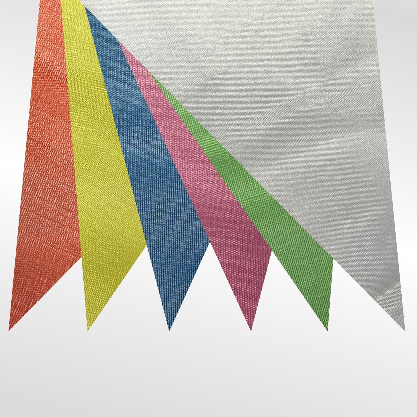 Wimpelkette in bunten Farben aus Stoff | mind. 24 Wimpel 17 x 24 cm 10 m lang - Bild 2
