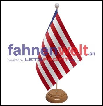 Liberia Tisch-Fahne aus Stoff mit Holzsockel | 22.5 x 15 cm - Bild 1