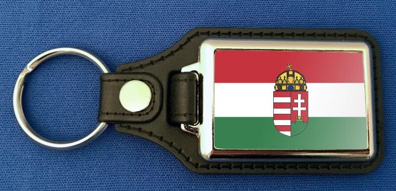 Ungarn mit Wappen Schl&uuml;sselanh&auml;nger aus Metall und Kunstleder | ca. 95 X 37 mm - Bild 1