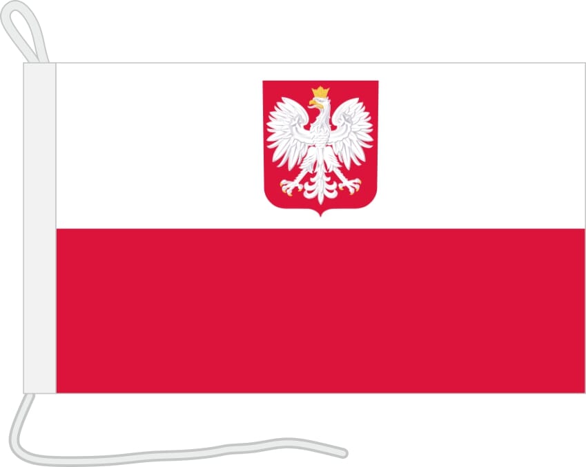 Bootsfahne Polen mit Wappen | 30 x 45 cm - Bild 1