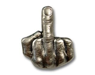 Mittelfinger Pin silberfarben | ca. 22 x 17,5 mm - Bild 1