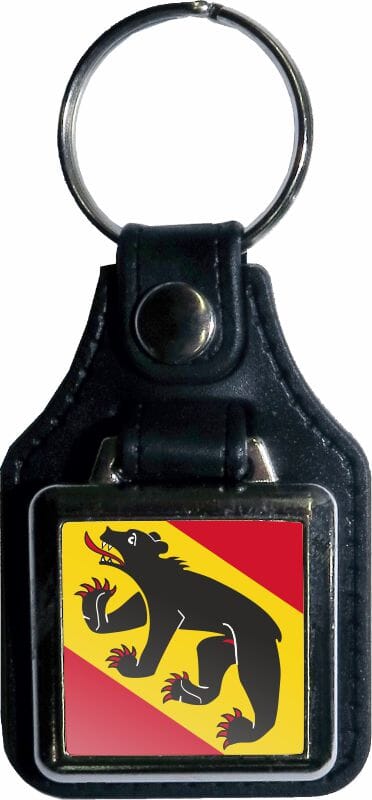 Bern Schl&uuml;sselanh&auml;nger quadratisch aus Kunstleder und Metall | 37 x 85 mm - Bild 1