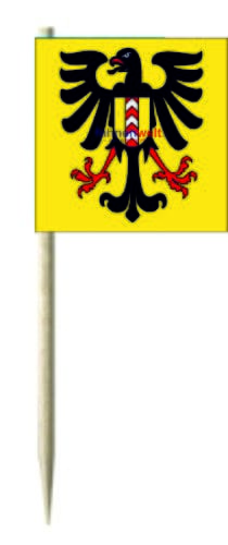 F&auml;hnchen am Zahnstocher Ihrer Wunschgemeinde | Pack &agrave; 100 Stk 40 x 40 mm - Bild 2