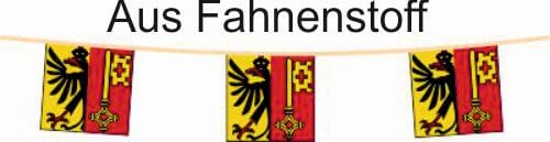 Fahnenkette Kanton Genf | 15 Fahnen | aus Stoff in diversen Gr&ouml;ssen ab - Bild 1
