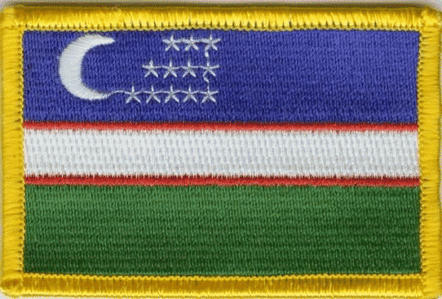 Patch Sticker zum aufb&uuml;geln Usbekistan | 5.5 x 9 cm - Bild 1