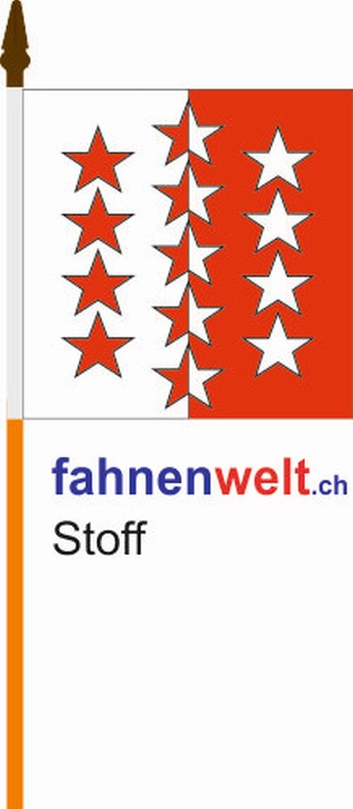 Fahne Wallis am Stab aus bestem Stoff | 30 x 30 cm - Bild 1