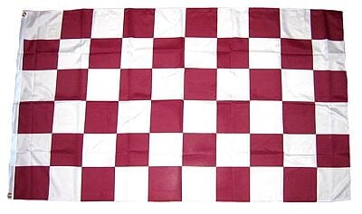 Fan-Fahne im Karo Design Lila / weiss | 90 x 150 cm - Bild 1