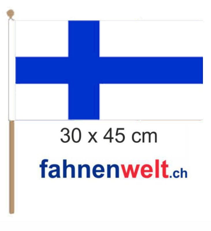 Finnland Fahne / Flagge am Stab | 30 x 45 cm - Bild 1