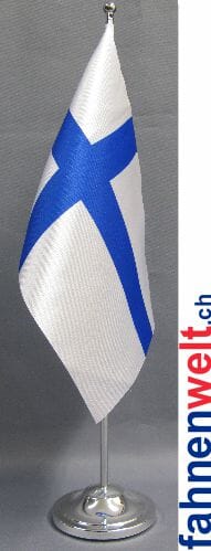 Finnland Tisch-Fahne DeLuxe ohne St&auml;nder | 15.5 x 24 cm - Bild 1
