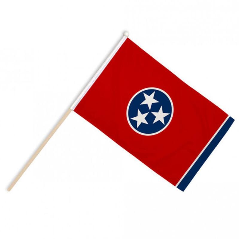 Tennessee Fahne / Flagge am Stab Pack &agrave; 4 St&uuml;ck | 15 x 22.5 cm - Bild 1
