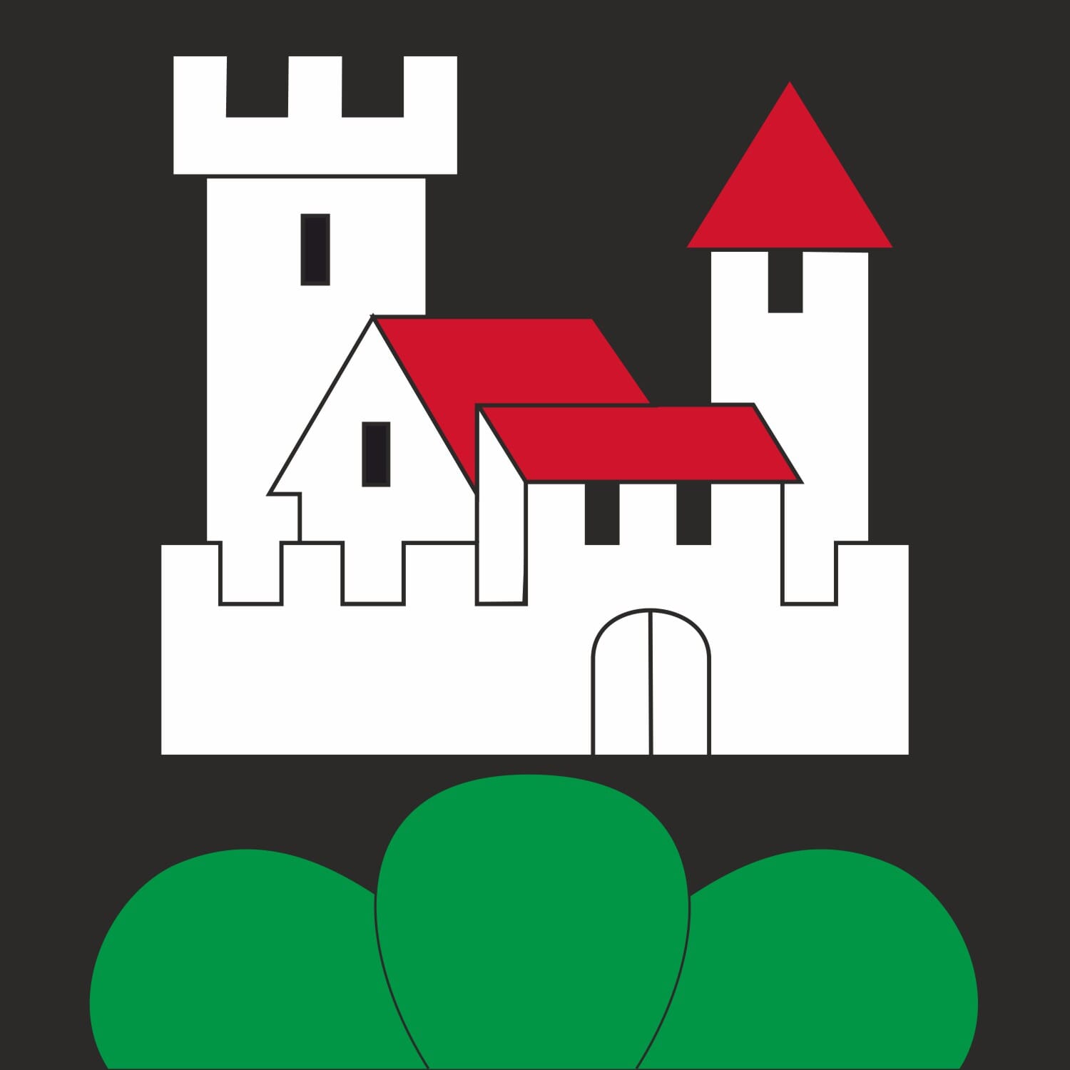 Fahne Gemeinde 3414 Oberburg (BE) | 30 x 30 cm und Gr&ouml;sser - Bild 1